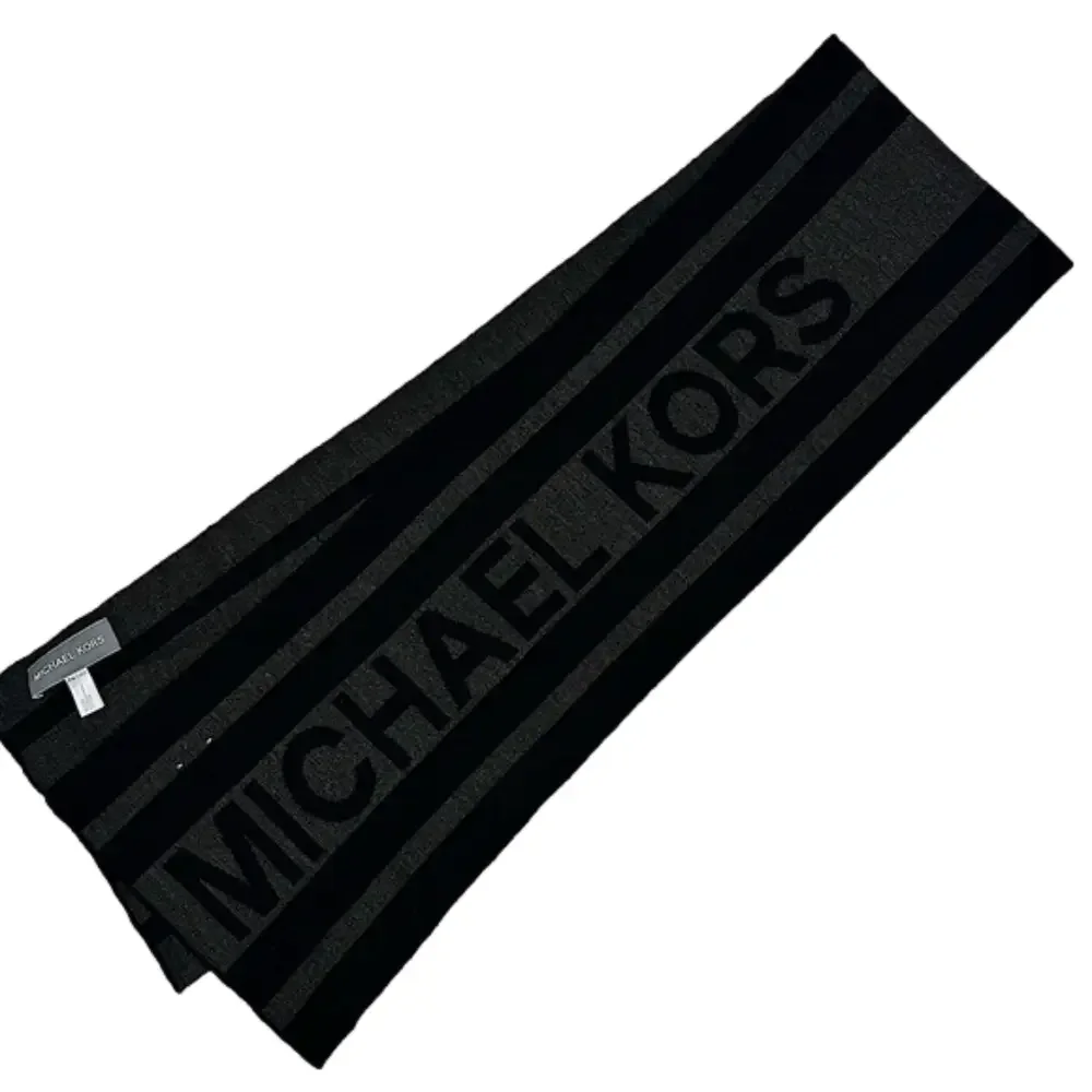Michael Kors Black and Gray Signature Logo Men’s Scarf